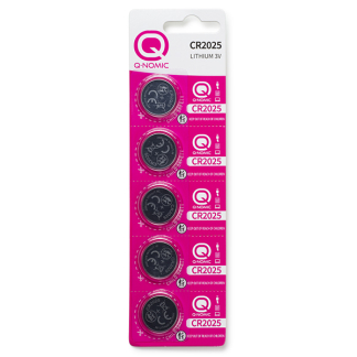 Q-Nomic Knoopcel batterij CR2025 | Q-Nomic | 5 stuks (Lithium, 3V) AQN00011 K000000028 - 1
