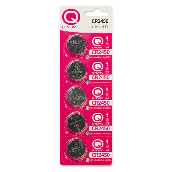 Q-Nomic Knoopcel batterij CR2450 | Q-Nomic | 5 stuks (Lithium, 3V) AQN00021 K000000038 - 1
