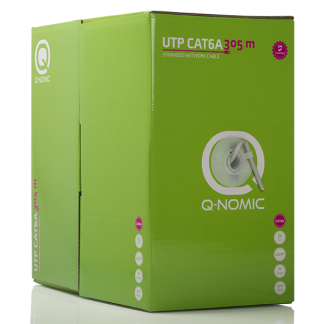 Q-Nomic Netwerkkabel | Cat6a U/UTP | 305 meter | Q-Nomic (Soepele kern, 100% koper, LSZH, Eca) 75.020.08 K000000008 - 2