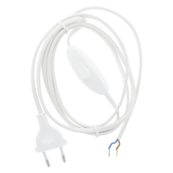 Q-link Aansluitsnoer | Q-link | 1.8 meter (Met schakelaar, 2x 0.75 mm², Eurostekker, Wit) 54.210.10 K010802212 - 1