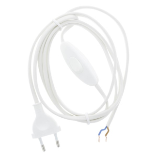 Q-link Aansluitsnoer | Q-link | 1.8 meter (Met schakelaar, 2x 0.75 mm², Eurostekker, Wit) 54.210.10 K010802212 - 1