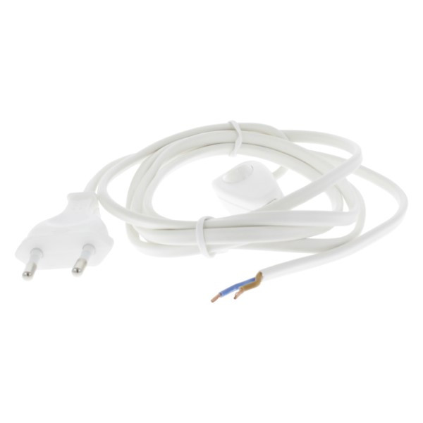 Q-link Aansluitsnoer | Q-link | 1.8 meter (Met schakelaar, 2x 0.75 mm², Eurostekker, Wit) 54.210.10 K010802212 - 2