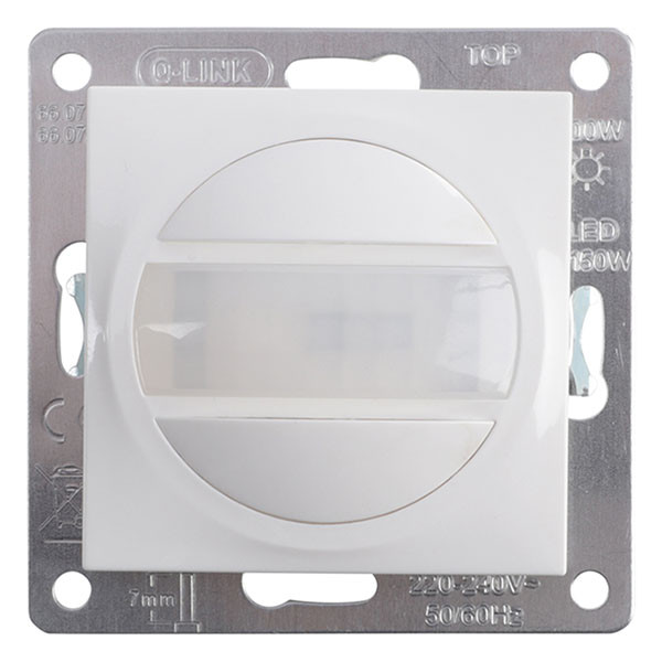 Q-link Bewegingssensor | Q-link | S-Line (Infrarood, 3 tot 7 meter bereik, 160°, Schakelaar, Binnen, Wit) 58.096.08 K180108113 - 1