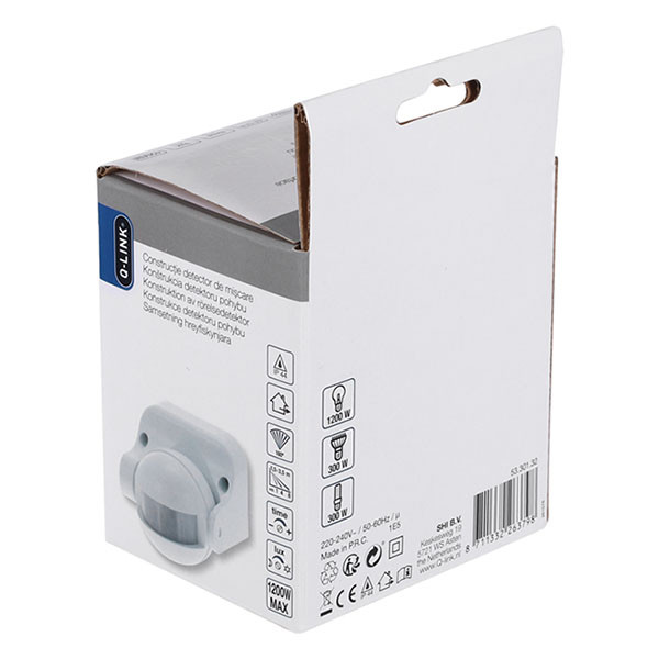 Q-link Bewegingssensor | Q-link (Infrarood, 1 tot 8 meter bereik, 180°, Buiten, Wit) 53.301.32 K180108107 - 6