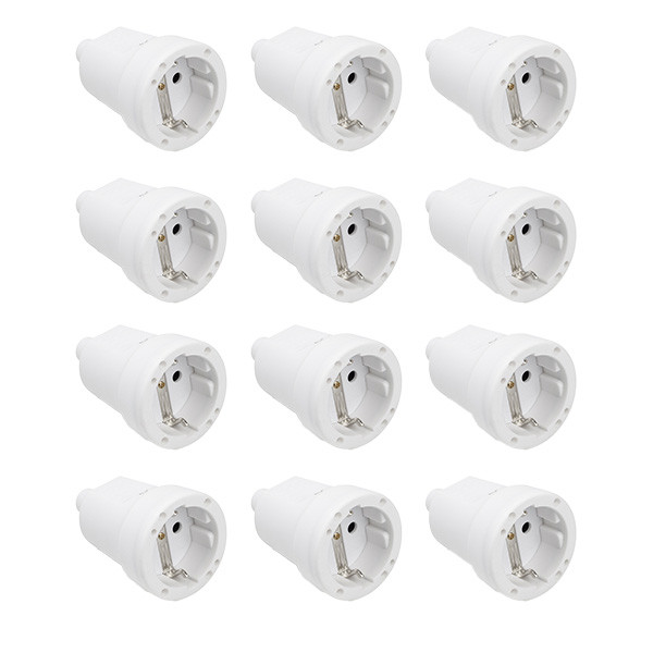 Q-link Contrastekker | Q-link | 12 stuks (Randaarde, PVC, 10/16 A, Wit)  W180102031 - 1