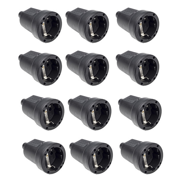 Q-link Contrastekker | Q-link | 12 stuks (Randaarde, PVC, 10/16 A, Zwart)  W180102032 - 1