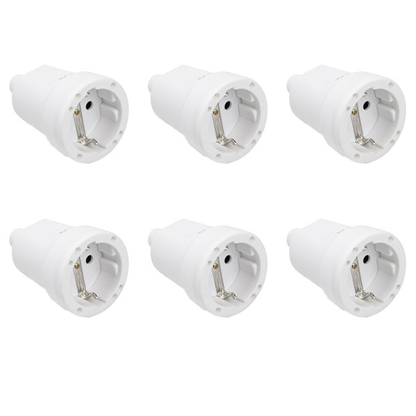 Q-link Contrastekker | Q-link | 6 stuks (Randaarde, PVC, 10/16 A, Wit)  V180102031 - 1