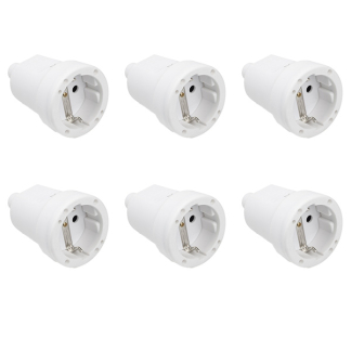Contrastekker | Q-link | 6 stuks (Randaarde, PVC, 10/16 A, Wit)