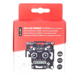 Q-link Duo Dimmer | Q-link (Inbouw, Draaiknop, led, 2 x 200 watt, Met centraalplaat, Wit) 66.099.45 K010809833 - 7