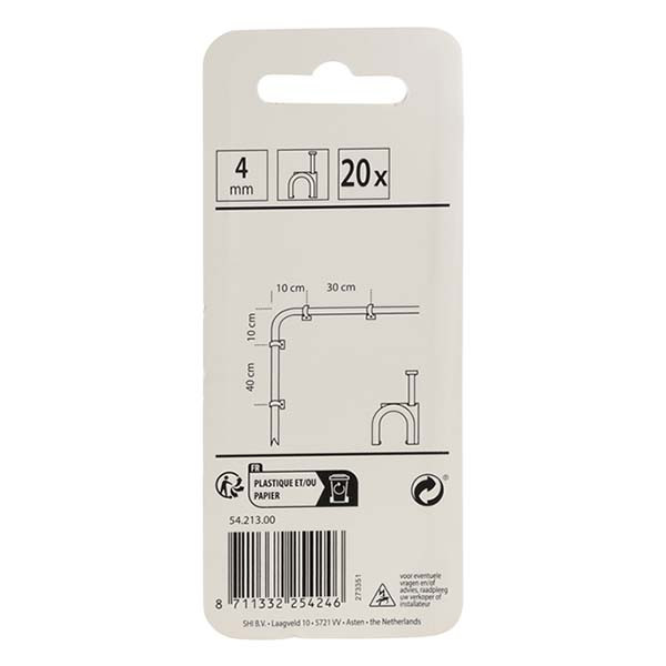 Q-link Kabelclip | Q-link | 4 mm (20 stuks, Rond, Wit) 54.213.00 K090200070 - 6