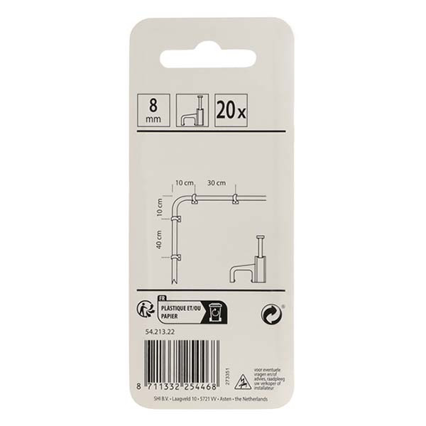Q-link Kabelclip | Q-link | 8 mm (20 stuks, Plat, Zwart) 54.213.22 K090200081 - 6