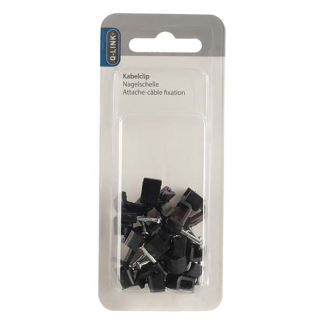 Q-link Kabelclip | Q-link | 8 mm (20 stuks, Plat, Zwart) 54.213.22 K090200081 - 5