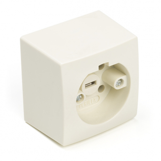 Q-link Perilex stopcontact | Q link (Opbouw, 16A, Crème) 0137220 K010806203 - 