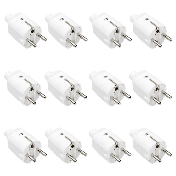 Q-link Schuko stekker | Q-link | 12 stuks (Randaarde/Penaarde, 16 A, PVC, Wit)  W180102022 - 1