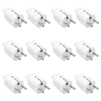 Schuko stekker | Q-link | 12 stuks (Randaarde/Penaarde, 16 A, PVC, Wit)