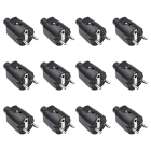 Schuko stekker | Q-link | 12 stuks (Randaarde/Penaarde, 16 A, PVC, Zwart)