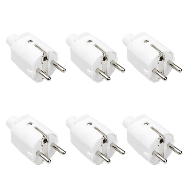 Q-link Schuko stekker | Q-link | 6 stuks (Randaarde/Penaarde, 16 A, PVC, Wit)  V180102022 - 1