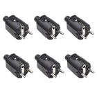 Schuko stekker | Q-link | 6 stuks (Randaarde/Penaarde, 16 A, PVC, Zwart)