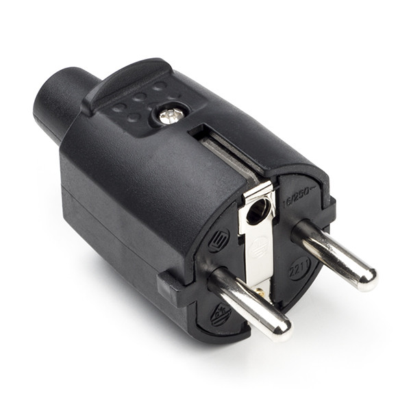 Q-link Schuko stekker | Q-link (Randaarde/Penaarde, 16 A, PVC, Zwart) 0011012 K180102023 - 1
