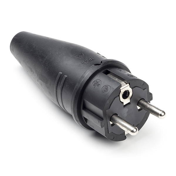 Q-link Schuko stekker | Q-link (Randaarde/Penaarde, 16 A, Rubber, Zwart) 0011015 K180102025 - 1