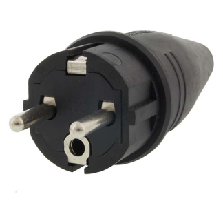 Q-link Schuko stekker | Q-link (Randaarde/Penaarde, 16 A, Rubber, Zwart) 0011015 K180102025 - 2