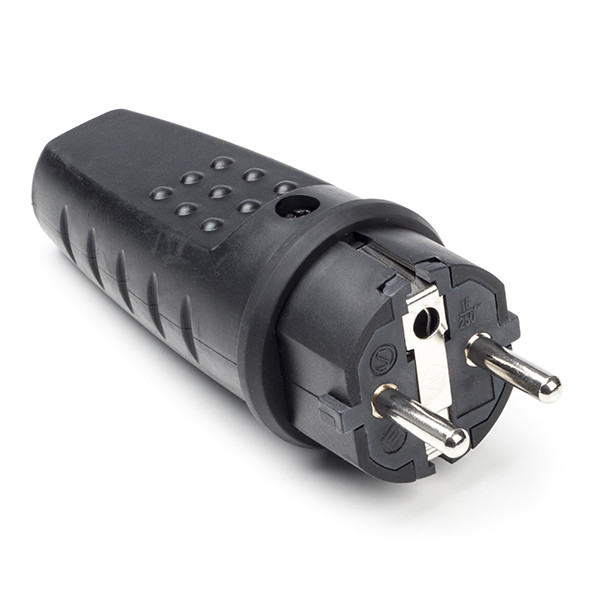 Q-link Schuko stekker | Q-link (Randaarde/Penaarde, 16 A, Rubber, Zwart) 0011017 K180102026 - 1