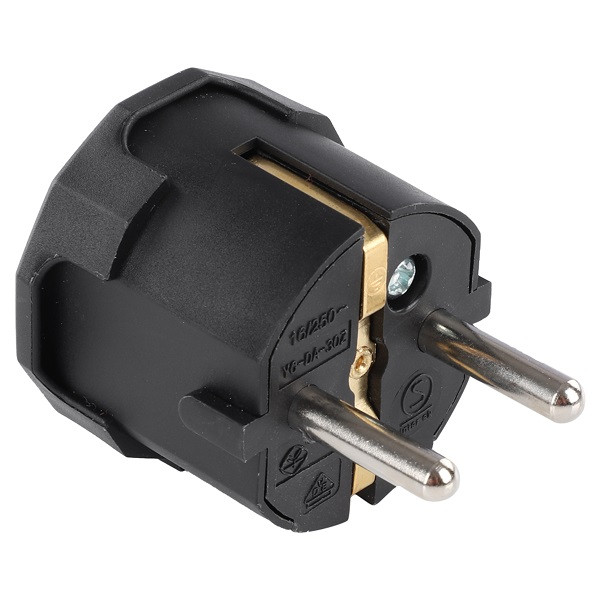 Q-link Schuko stekker | Q-link (Randaarde, Haaks, 16 A, Zwart) 0011038 K180102033 - 1