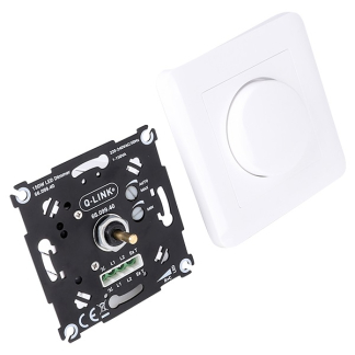 Q-link Spaarlamp dimmer | Q-link (Inbouw, Draaiknop, 1 tot 150 watt, Met centraalplaat, Wit) 66.099.40 C010809831 - 1