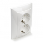 Q-link Stopcontact | Q-link (S2, Inbouw, Randaarde, Tweevoudig, Wit) 6608250 K180106022