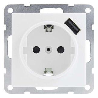 Q-link Stopcontact met USB | Q-link | S2 (Inbouw, Randaarde, Wit) 5408365 K180106023 - 2