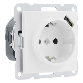Q-link Stopcontact met USB | Q-link | S2 (Inbouw, Randaarde, Wit) 5408365 K180106023 - 3