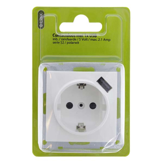 Q-link Stopcontact met USB | Q-link | S2 (Inbouw, Randaarde, Wit) 5408365 K180106023 - 5