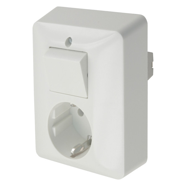 Q-link Stopcontact met schakelaar | Q-link (Inbouw, Randaarde, Wissel, Wit) 01.079.68 K180106623 - 1