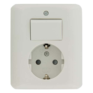 Q-link Stopcontact met schakelaar | Q-link (Inbouw, Randaarde, Wissel, Wit) 01.079.68 K180106623 - 2