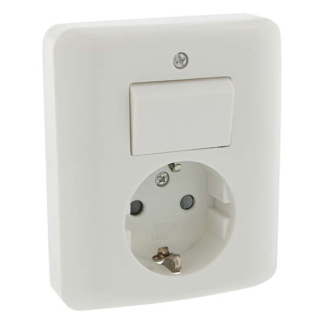 Q-link Stopcontact met schakelaar | Q-link (Inbouw, Randaarde, Wissel, Wit) 01.079.68 K180106623 - 3