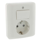 Q-link Stopcontact met schakelaar | Q-link (Inbouw, Randaarde, Wissel, Wit) 01.079.68 K180106623 - 3