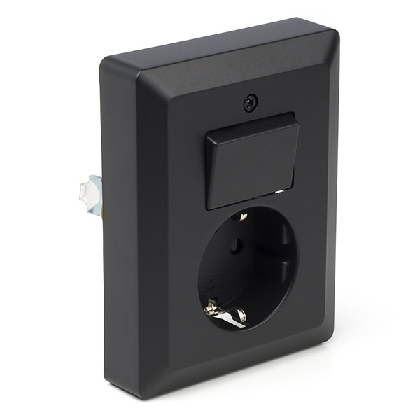 Q-link Stopcontact met schakelaar | Q-link (Inbouw, Randaarde, Wissel, Zwart) 01.094.68 K180106624 - 1