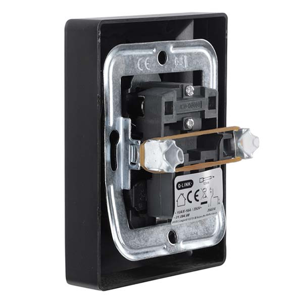 Q-link Stopcontact met schakelaar | Q-link (Inbouw, Randaarde, Wissel, Zwart) 01.094.68 K180106624 - 4