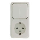 Q-link Stopcontact met schakelaar | Q-link (Opbouw, Randaarde, Serie, Wit) 00.947.22 K180106691 - 2