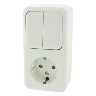 Q-link Stopcontact met schakelaar | Q-link (Opbouw, Randaarde, Serie, Wit) 00.947.22 K180106691 - 4
