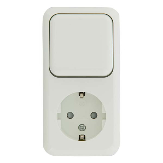 Q-link Stopcontact met schakelaar | Q-link (Opbouw, Randaarde, Wissel, Wit) 00.947.20 K180106690 - 2