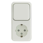Q-link Stopcontact met schakelaar | Q-link (Opbouw, Randaarde, Wissel, Wit) 00.947.20 K180106690 - 2