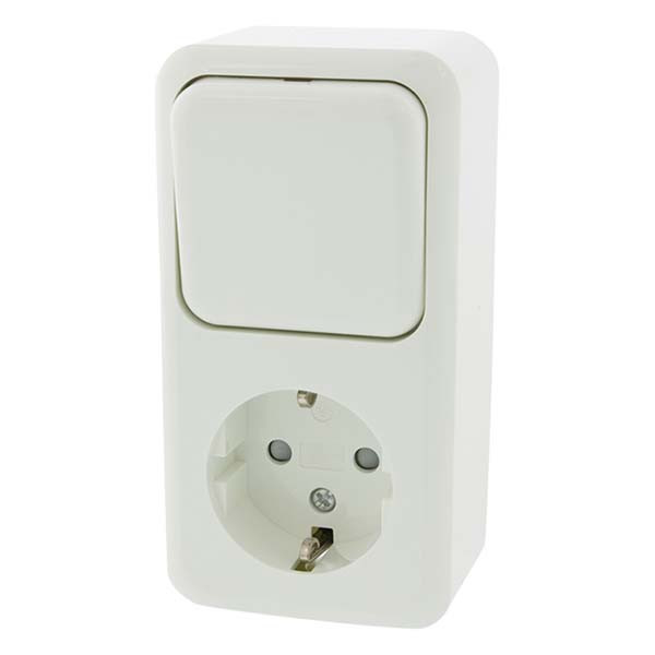 Q-link Stopcontact met schakelaar | Q-link (Opbouw, Randaarde, Wissel, Wit) 00.947.20 K180106690 - 4