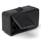 Stopcontact met schakelaar voor buiten | Q-link (Randaarde, Wissel, IP54, Zwart)