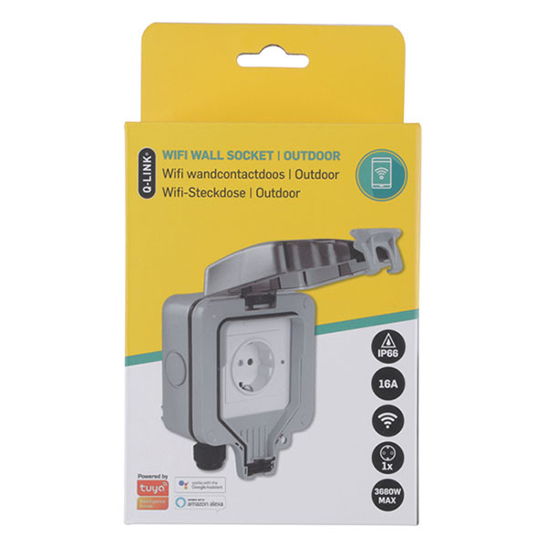 Q-link Stopcontact voor buiten  | Q-link | 1-voudig (Wifi, Randaarde, Grijs) 55.208.04 K100100515 - 5