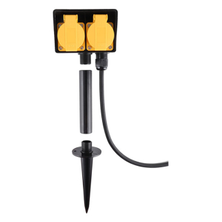 Q-link Stopcontact voor buiten | Q-link | 2-voudig (Grondpen, 3 meter, Zwart en geel) 54.502.57 K010807010 - 3