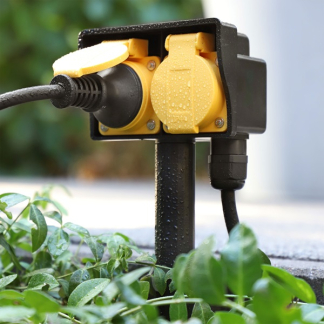 Q-link Stopcontact voor buiten | Q-link | 2-voudig (Grondpen, 3 meter, Zwart en geel) 54.502.57 K010807010 - 4