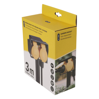 Q-link Stopcontact voor buiten | Q-link | 2-voudig (Grondpen, 3 meter, Zwart en geel) 54.502.57 K010807010 - 5