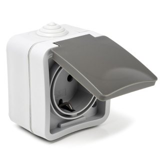 Q-link Stopcontact voor buiten | Q-link (Randaarde, Grijs) 00.944.42 K180106706 - 1