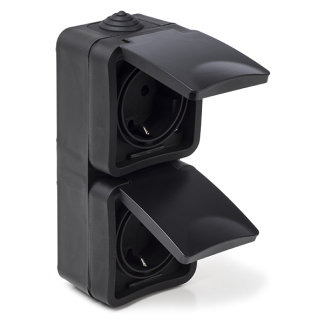 Q-link Stopcontact voor buiten | Q-link (Randaarde, Zwart) 00.946.50 K180106714 - 1